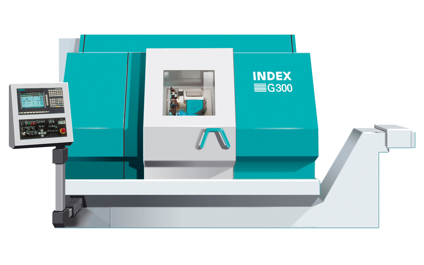INDEX G300

Wellen bis 600 mm
Futterteile bis 250mm 
Reitstock
Angetriebene Werkzeuge
7-Achsmaschine
Y-Achse 
Hauptspannzylinder